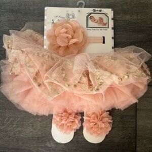so Dorrable fancy pink gold Tutu set